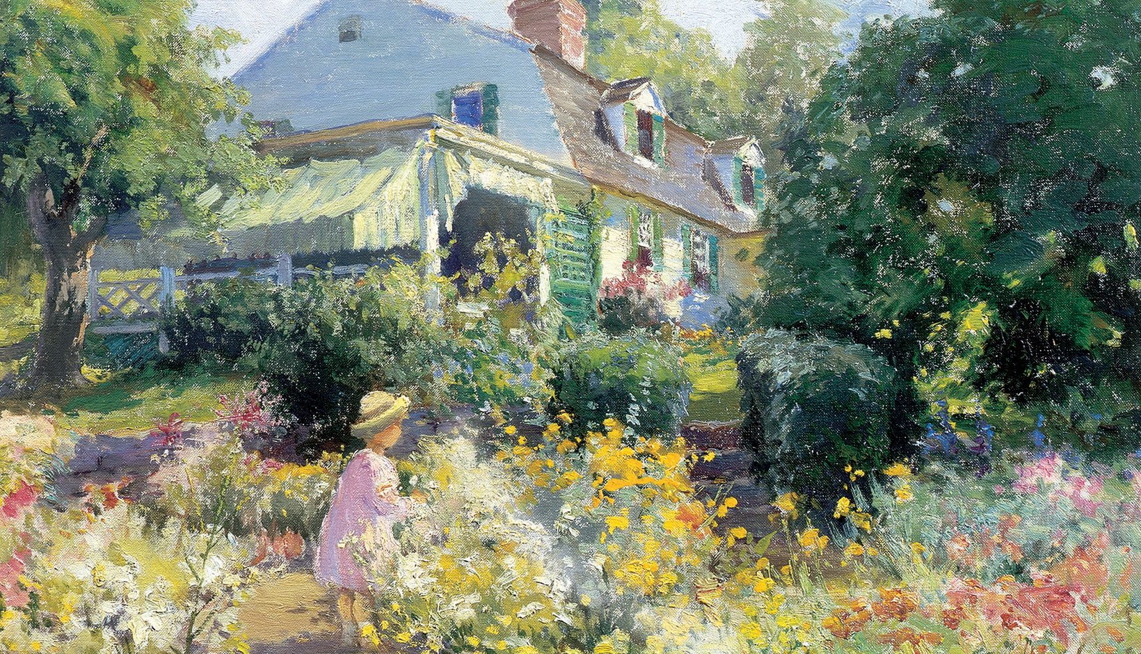 garden matilda american impressionism browne gardens impressionists impressionist oil museum voorhees painters peonies florence griswold idylls farm canvas brown florencegriswoldmuseum