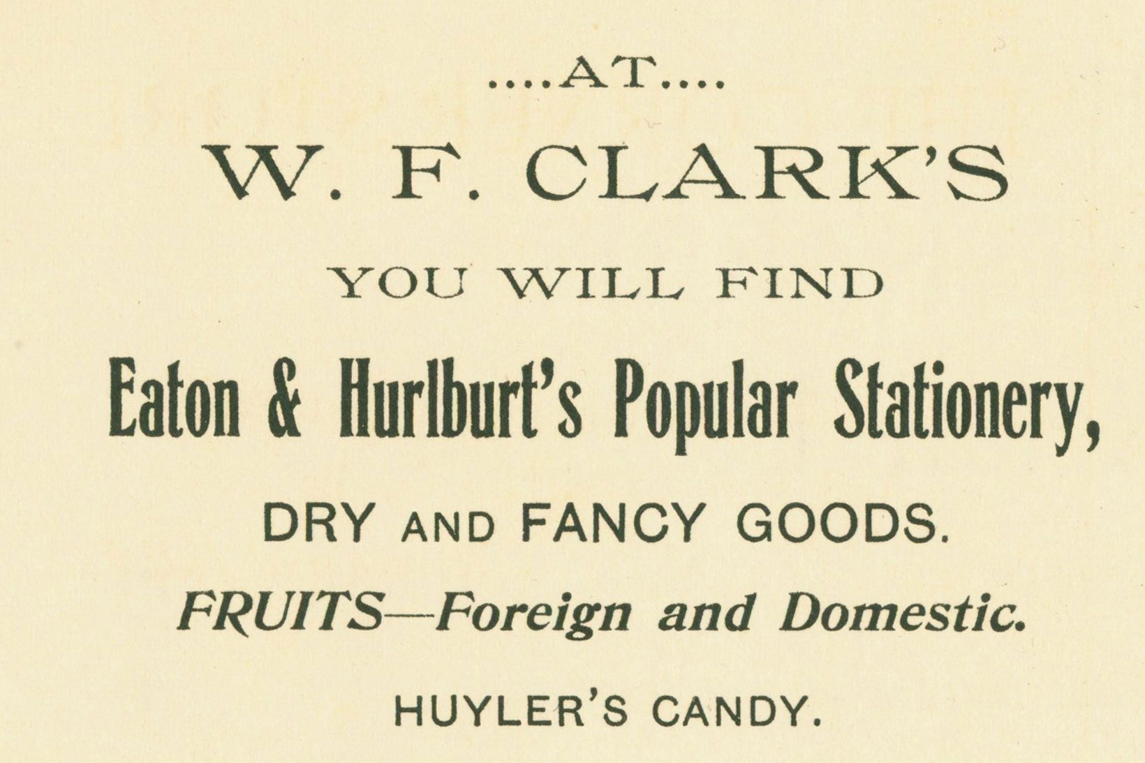 Clark store advertisement
