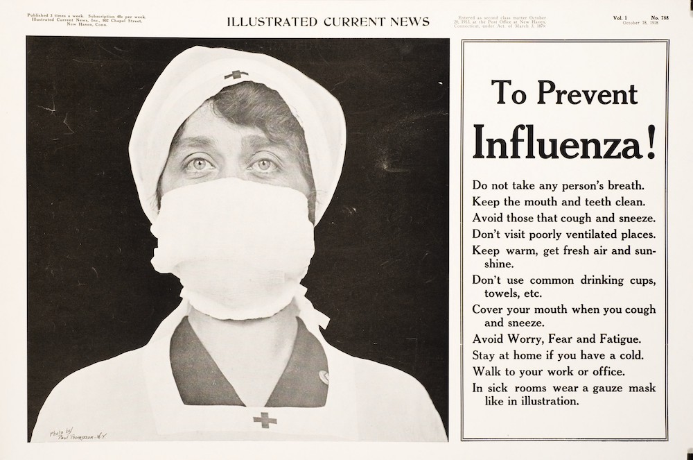 Paul Thompson (photographer), “To Prevent Influenza!” Illustrated Daily News, New Haven (October 1918)