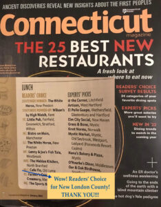 Cafe Flo wins 2022 CT Magazine award - Readers' Choice in New London County for lunch.